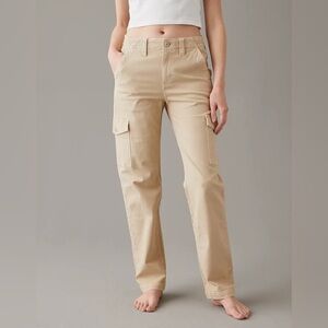 american eagle stretch cargo straight pant - size 6R, khaki